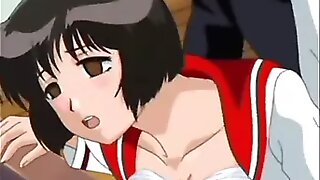 Super-cute manga porno partisan dildoed snatch bent over in ass-fucked